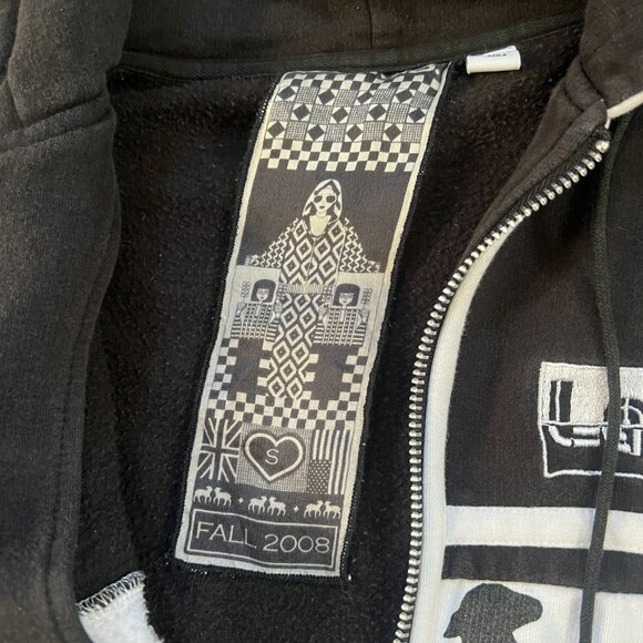 L.A.M.B. Women Fall 2008 Collection Black White Hoodie Gwen Stefani Size Small - Picture 3 of 6